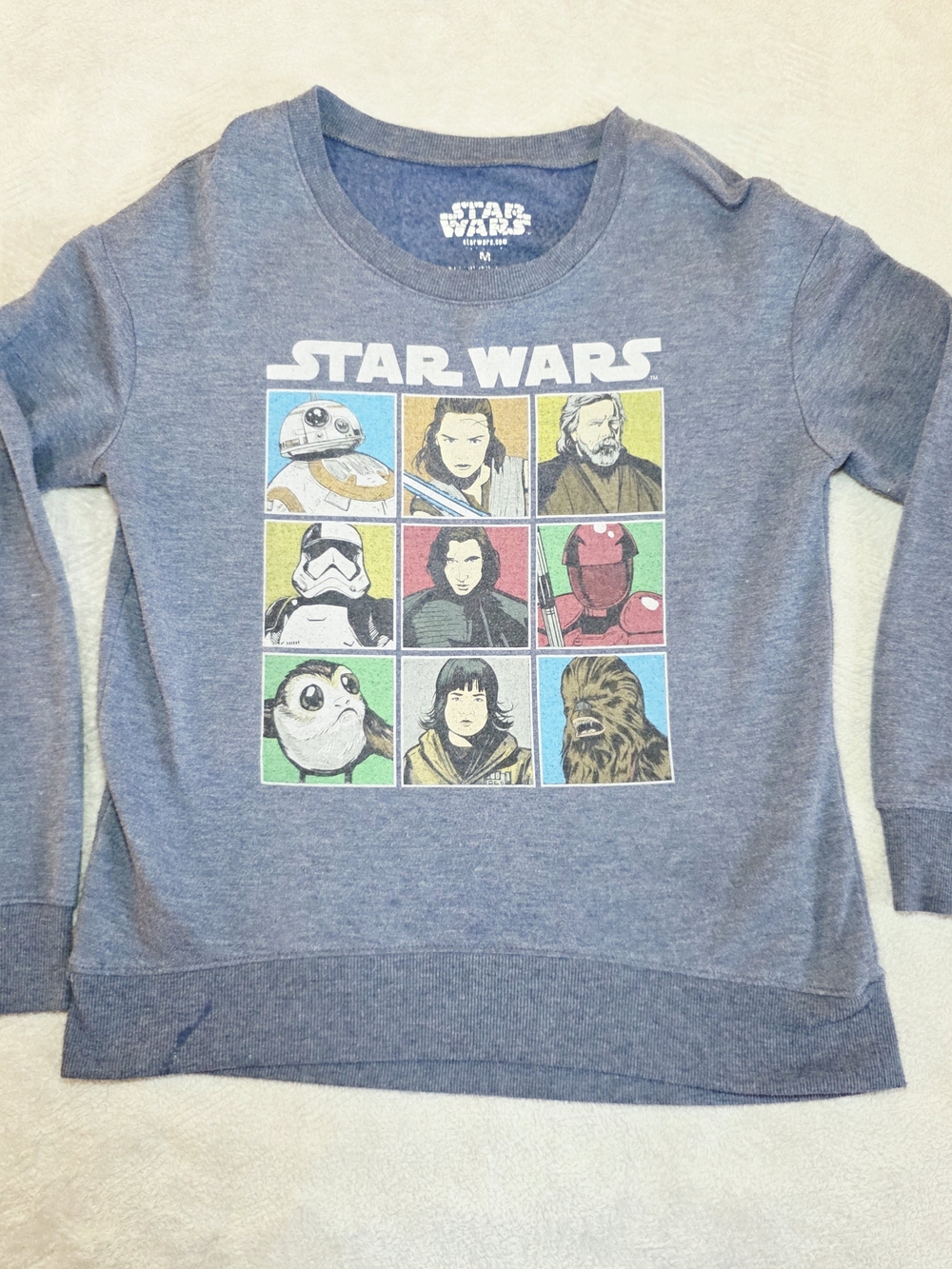 The Last Jedi Star Wars Character Grid Crewneck Sweatshirt - Broken-In